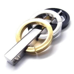 Colar Com Pingente De Três Argolas De Titânio Puro Masculino @