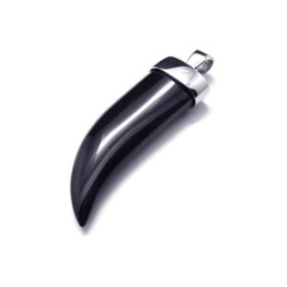 Colar Com Pingente De Lança De Ônix De Titânio Puro Masculino