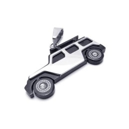 Colar Com Pingente Jeep De Titânio Puro E Preto Prateado Masculino