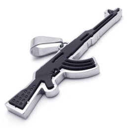 Colar Com Pingente De Rifle Ak47 De Titânio Puro Dourado Masculino