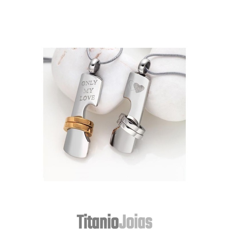 Colar Com Pingente De Titânio Only My Love Sweetheart