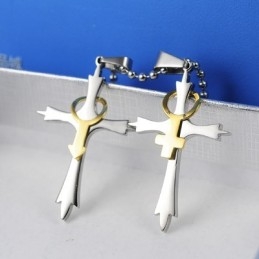 Colar Com Pingente De Cruz De Titânio Com Símbolos Masculinos E Femininos Para Homens E Mulheres