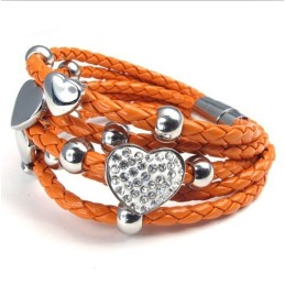 Lindo Design, Lindas Cores, Pulseira De Couro Inoxidável De Qualidade Confiável