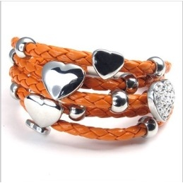 Lindo Design, Lindas Cores, Pulseira De Couro Inoxidável De Qualidade Confiável