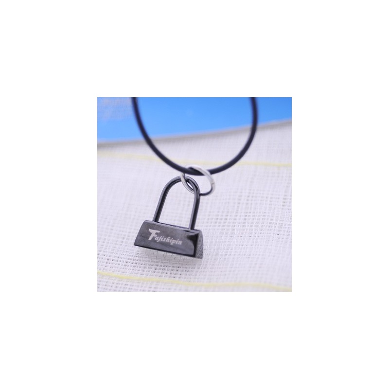 Colar Com Pingente De Titânio Com Cadeado Preto Da Moda Com Versículo Bíblico E Cruz Colar Com Pingente De Titânio Com Cadeado Preto Da Moda Com Versículo Bíblico E Cruz