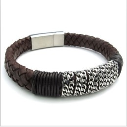 Pulseira De Couro De Titânio Com Design Hábil, Cores Delicadas E Qualidade Confiável