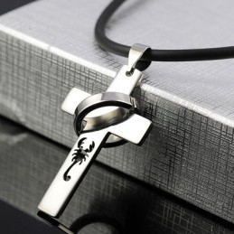 Colar Com Pingente De Cruz De Titânio Do Rei Escorpião