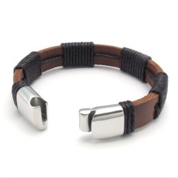 Pulseira De Couro De Titânio De Qualidade Confiável E Design Habilidoso