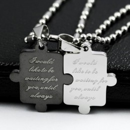 Colar Com Pingente De Titânio Love You Forever Sweetheart Lovers