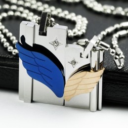 Colar Com Pingente De Titânio "On Wings Of Angels" Para Amantes De Corações