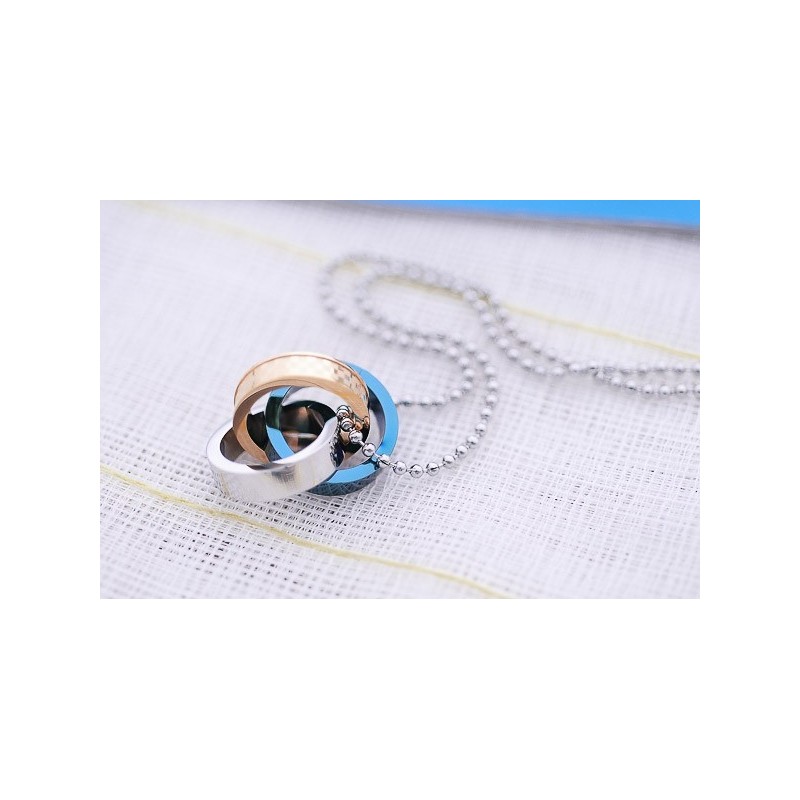 Colar Com Pingente Circular De Titânio Entrelaçado, Presentes Da Moda Para Sua Amiga Colar Com Pingente Circular De Titânio Entrelaçado, Presentes Da Moda Para Sua Amiga