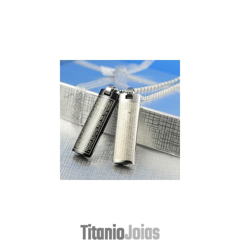 Colar Com Pingente De Titânio Com Texto Bíblico Para Amantes De Corações Colar Com Pingente De Titânio Com Texto Bíblico Para Amantes De Corações