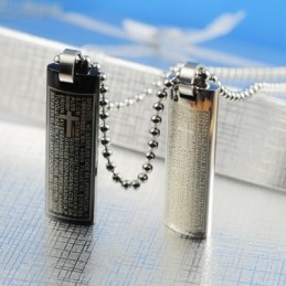Colar Com Pingente De Titânio Com Texto Bíblico Para Amantes De Corações