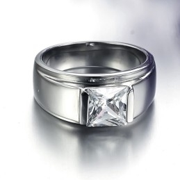 Para Desfrutar De Alta Reputação Em Casa E No Exterior Anel Feminino De Titânio Com Strass