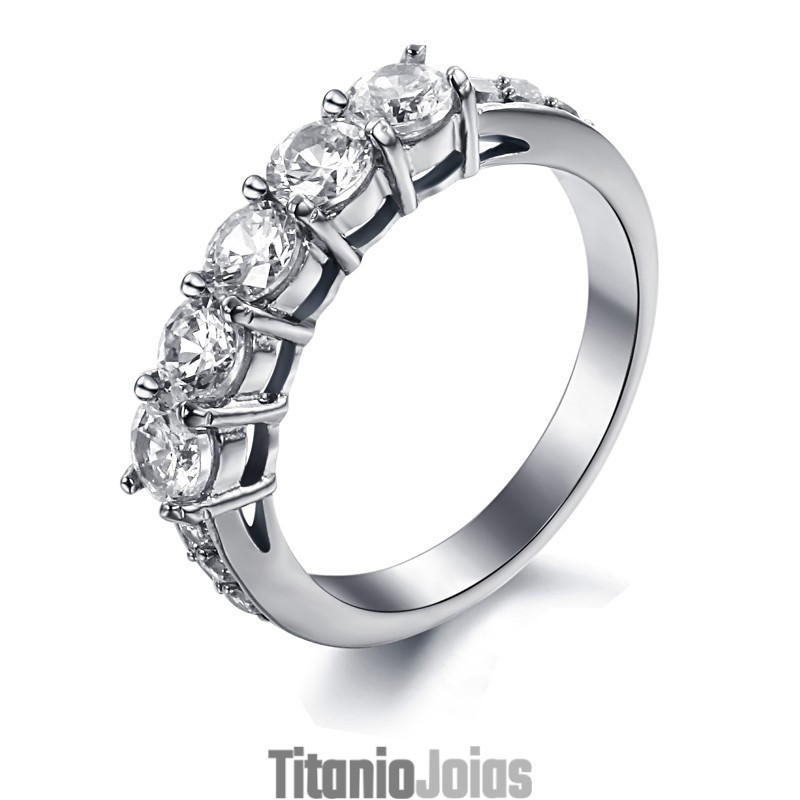 Anel Feminino De Titânio Com Desempenho Confiável E Strass Anel Feminino De Titânio Com Desempenho Confiável E Strass