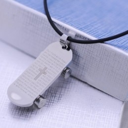 Colar Com Pingente De Titânio Da Bíblia Para Snowboard, Presente Da Moda