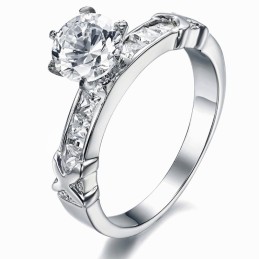 Anel Feminino De Titânio Com Strass, Qualidade E Quantidade Garantidas