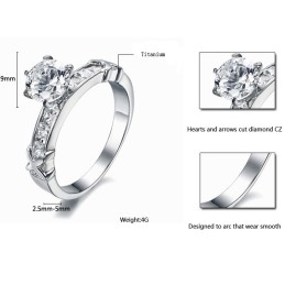 Anel Feminino De Titânio Com Strass, Qualidade E Quantidade Garantidas