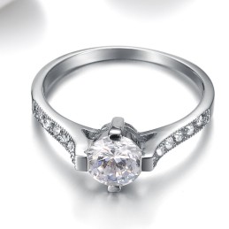 Anel Feminino De Titânio Durável Com Strass