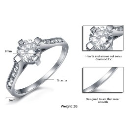 Anel Feminino De Titânio Durável Com Strass