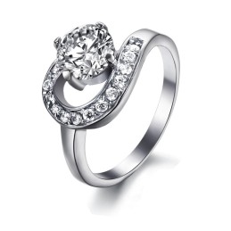 Anel Feminino De Titânio De Alta Qualidade Com Strass