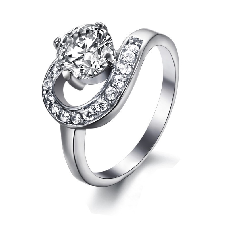 Anel Feminino De Titânio De Alta Qualidade Com Strass Anel Feminino De Titânio De Alta Qualidade Com Strass