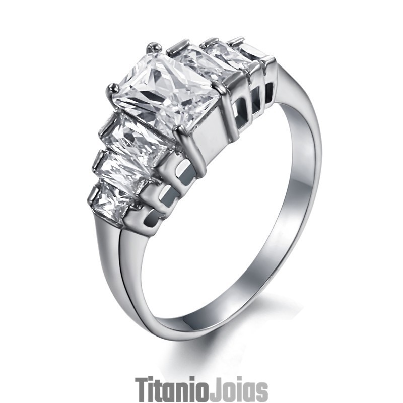 Anel De Titânio Feminino De Qualidade Estável Com Strass Anel De Titânio Feminino De Qualidade Estável Com Strass