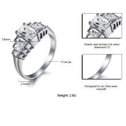 Anel De Titânio Feminino De Qualidade Estável Com Strass
