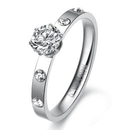 Anel Feminino De Titânio Com Strass, Qualidade E Quantidade Garantidas