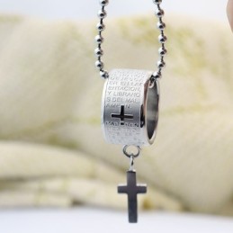 Colar Com Pingente De Titânio E Anel De Presente Da Moda
