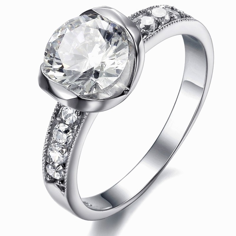 Para Desfrutar De Alta Reputação Em Casa E No Exterior Anel Feminino De Titânio Com Strass Para Desfrutar De Alta Reputação Em Casa E No Exterior Anel Feminino De Titânio Com Strass