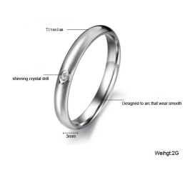 Anel Feminino De Titânio De Qualidade Confiável Com Strass