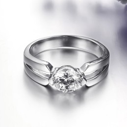 Anel Feminino De Titânio Com Strass E Reputação Confiável