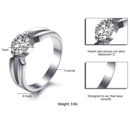 Anel Feminino De Titânio Com Strass E Reputação Confiável