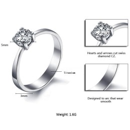 Anel Feminino De Titânio Com Strass, Qualidade E Quantidade Garantidas