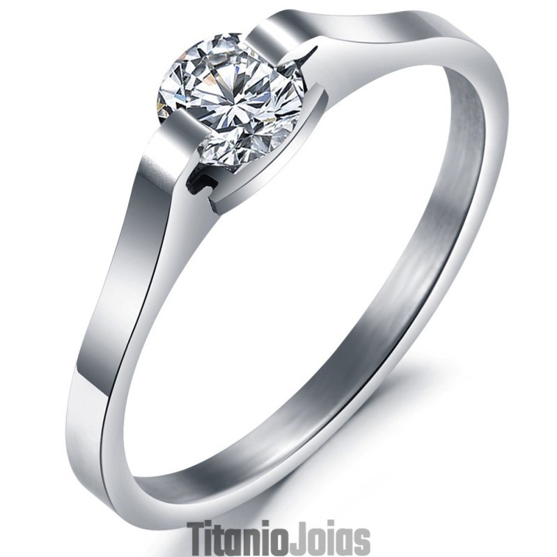 Anel De Titânio De Qualidade Estável Com Strass
