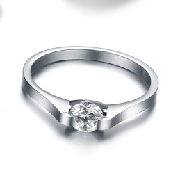 Anel De Titânio De Qualidade Estável Com Strass