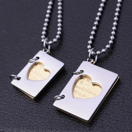 Colar De Titânio Para Casais Carta De Amor Exclusiva Para Casais