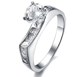 Anel De Titânio Feminino De Qualidade Estável Com Strass