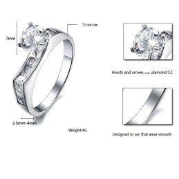 Anel De Titânio Feminino De Qualidade Estável Com Strass