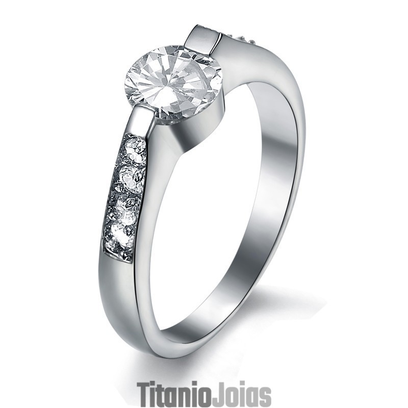 Anel De Titânio Feminino De Qualidade Estável Com Strass Anel De Titânio Feminino De Qualidade Estável Com Strass