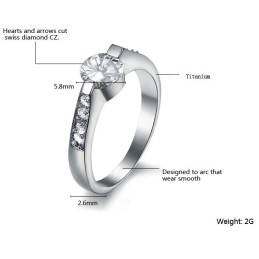 Anel De Titânio Feminino De Qualidade Estável Com Strass