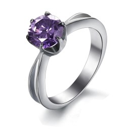 Anel Feminino De Titânio Com Diamante Roxo, Vendendo Bem Em Todo O Mundo