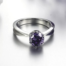 Anel Feminino De Titânio Com Diamante Roxo, Vendendo Bem Em Todo O Mundo