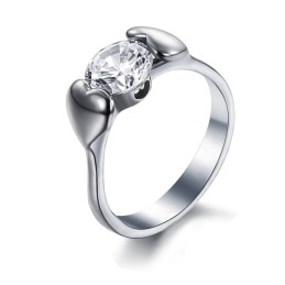 Anel De Titânio Feminino De Qualidade Estável Com Strass