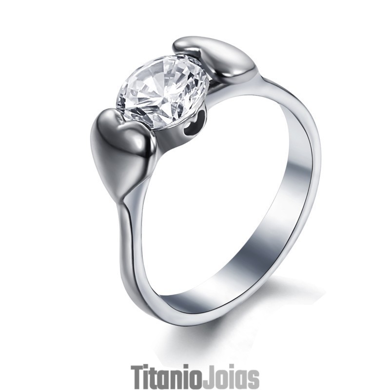 Anel De Titânio Feminino De Qualidade Estável Com Strass Anel De Titânio Feminino De Qualidade Estável Com Strass