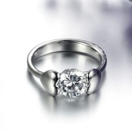 Anel De Titânio Feminino De Qualidade Estável Com Strass
