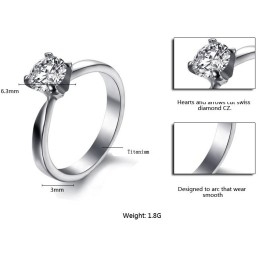 Anel Feminino De Titânio Com Desempenho Confiável E Strass