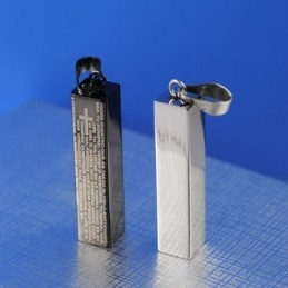 Colar Com Pingente De Casal Em Titânio Cuboide Da Moda