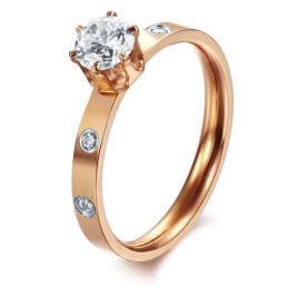 Anel Feminino De Titânio Com Strass, Qualidade E Quantidade Garantidas